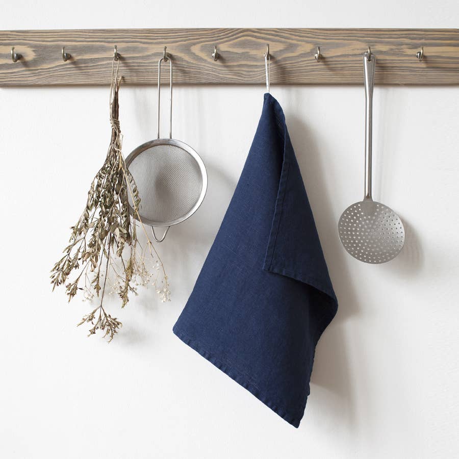 Linen Kitchen Towel (Navy)