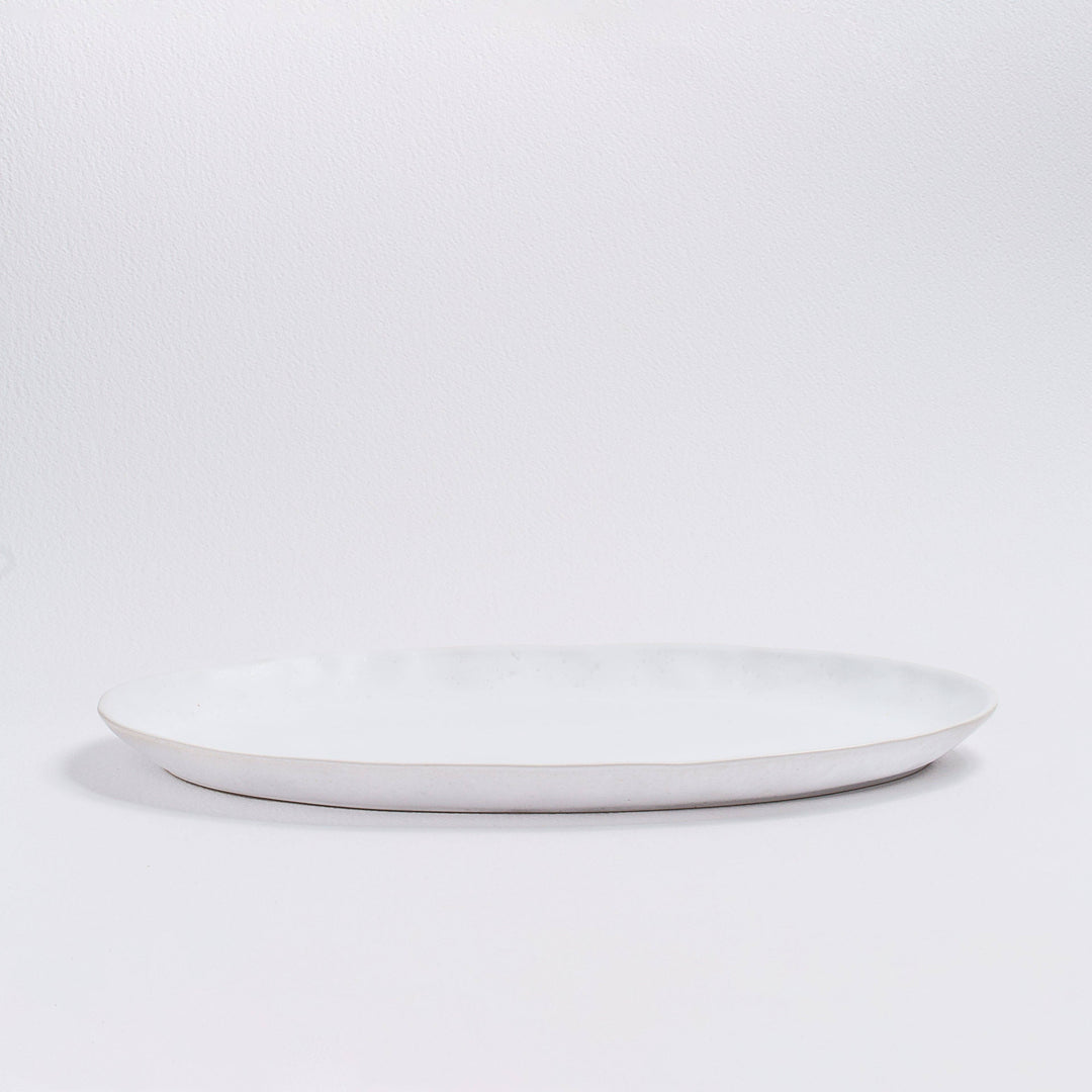 Nature Shape White Oval Serving Platter (33cm)