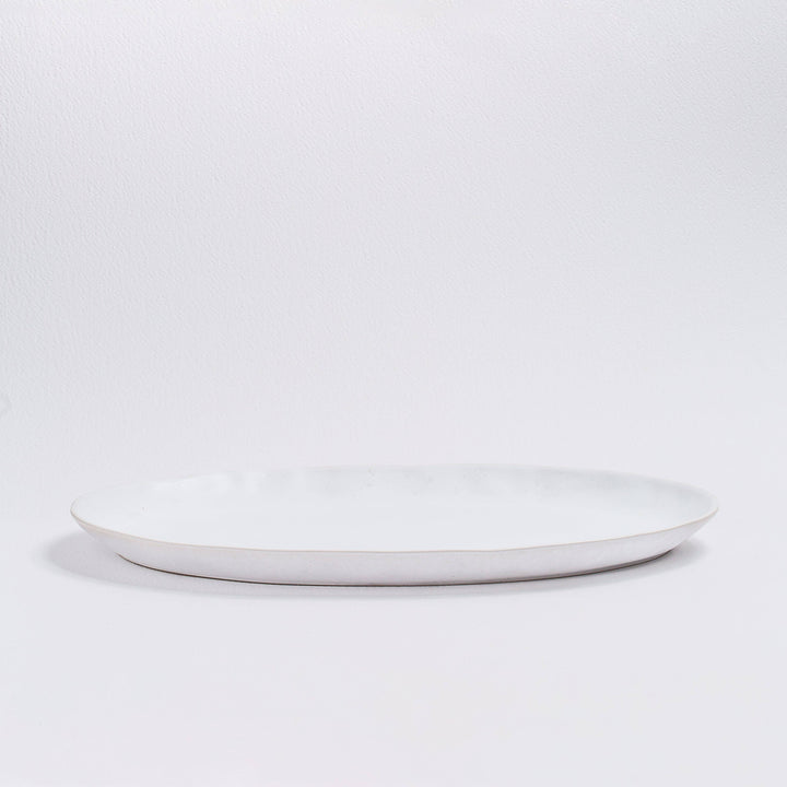 Nature Shape White Oval Serving Platter (33cm)