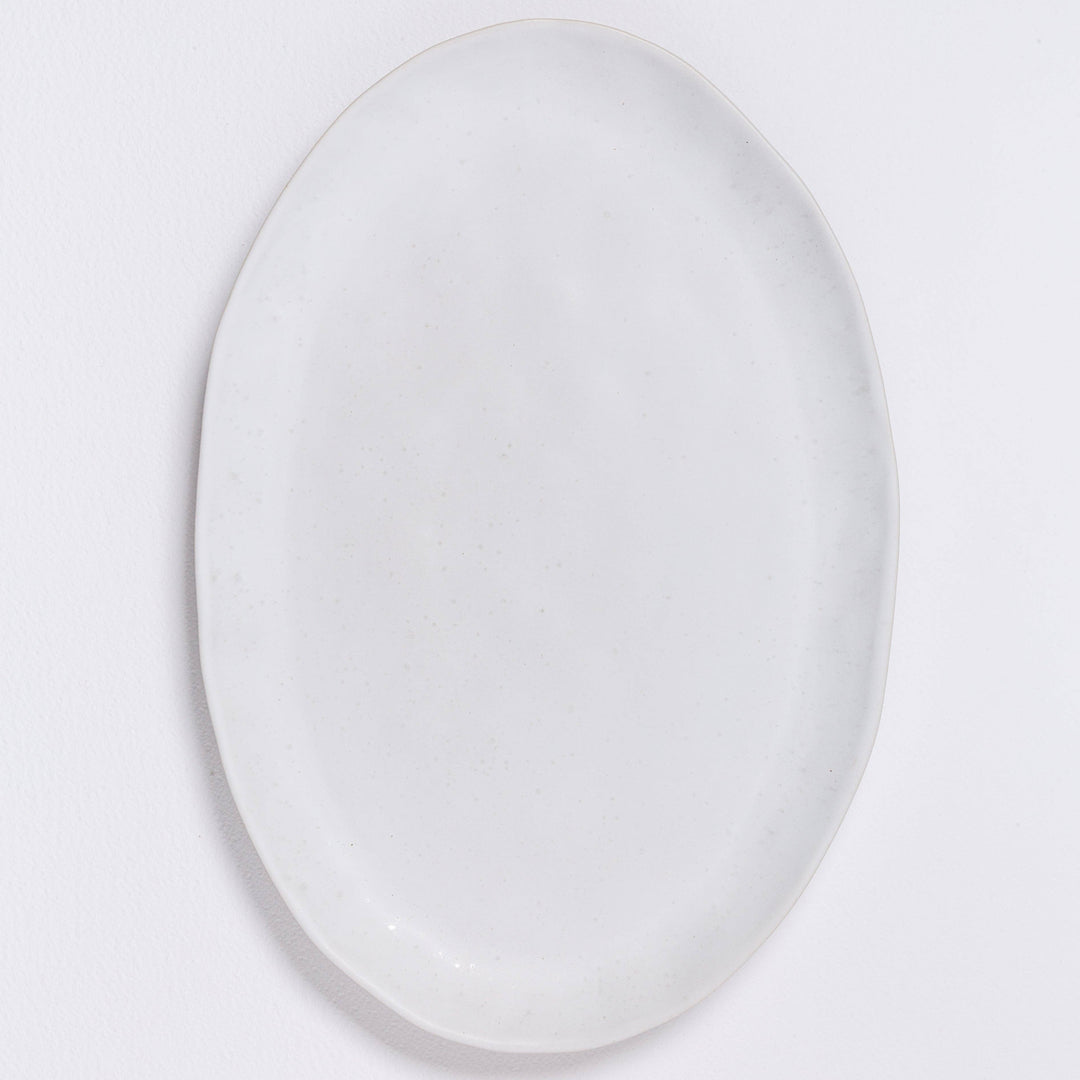 Nature Shape White Oval Serving Platter (33cm)