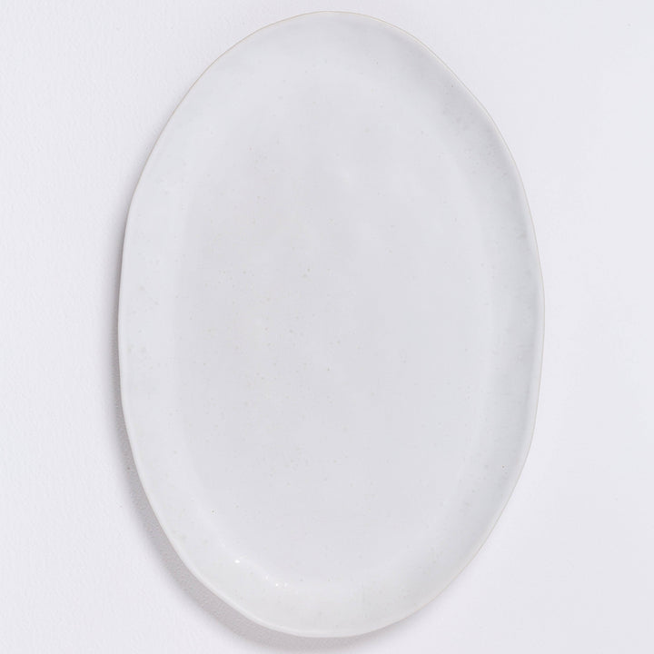 Nature Shape White Oval Serving Platter (33cm)